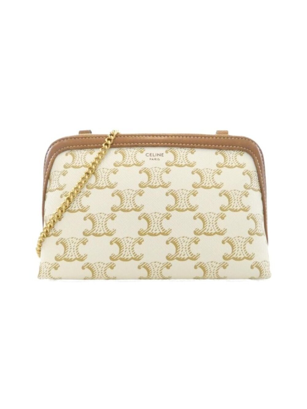 Celine Chain Clutch White